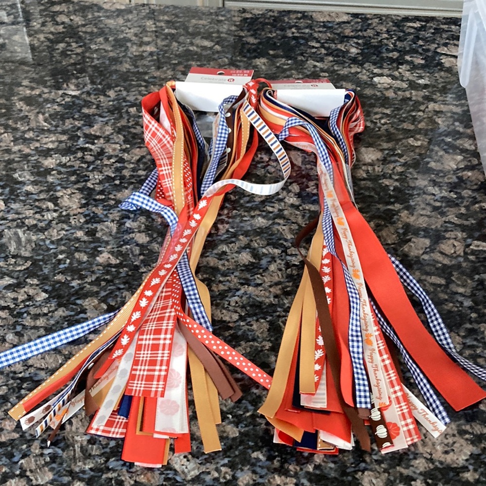 CELEBRATE IT ASSORTED FALL RIBBON BUNDLE LOT OF 2 60 TOTAL NWT